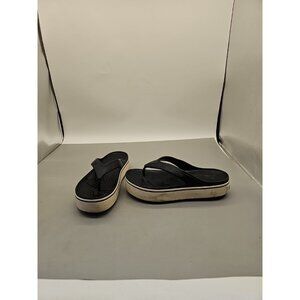 Crocs Crocsband Platform Thong Sandal Womens Size10 Mens 8 Black/White FlipFlop